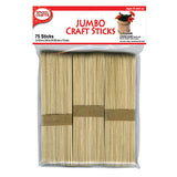 Jumbo Wooden Craft Sticks, Extra-Wide Natural Wood, 75 or 500 Count, School Art Projects, Models, Kids Crafts