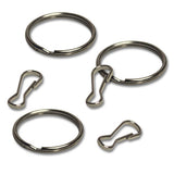 Metal Craft Findings Set, 80 pc, Split Rings and Snap Hooks for Lanyards, Keychains, Paracord Projects