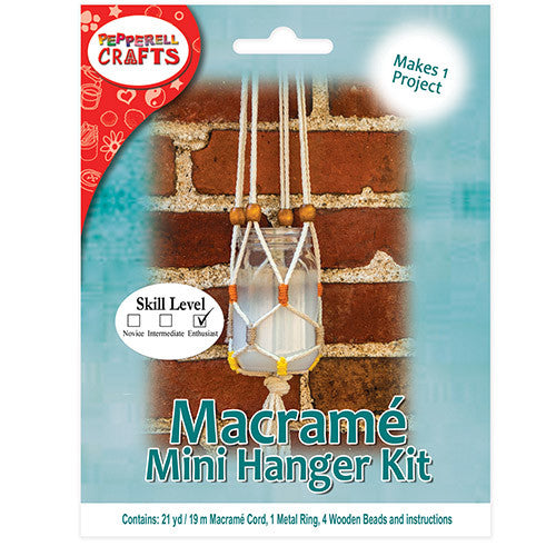 macrame plant hanger kit for beginners Miniature Macrame Plant Hanger Kit