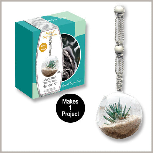 Pepperell Designer Gray Macramé Hanging Terrarium Kit Pepperell Designer Gray Macramé Hanging Terrarium Kit