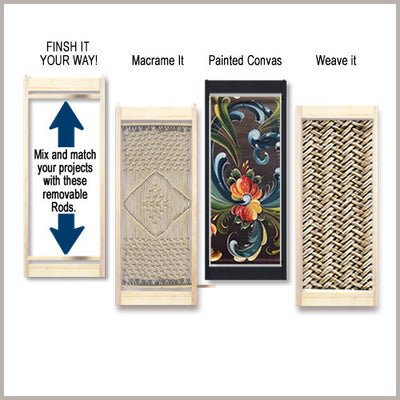 Macrame Deco Wood Frames, Natural Wood, Wall Hangings, Fiber Art Displays, Handmade Home Decor