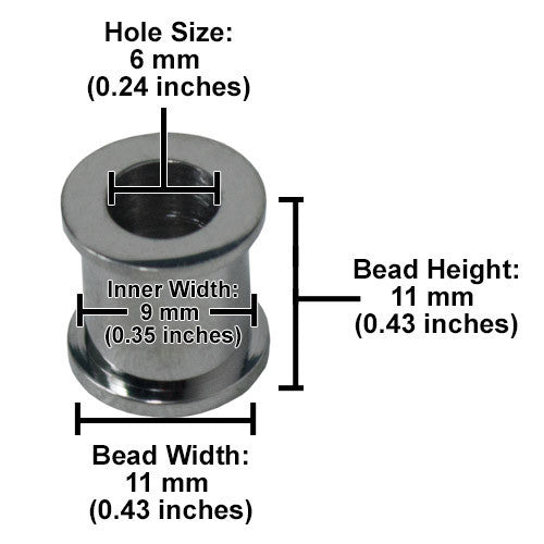 Stainless Steel Barrel Beads OS