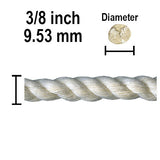 Cotton Craft Rope, Natural Fiber, 3 Diameter Options (1/4, 3/8, 1/2 inch), Macrame, Plant Hangers, Home Decor Weaving