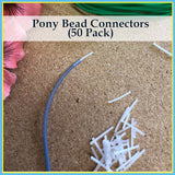 Pony Bead Lacing Connectors, Plastic, 50-Pack, Lanyard Finishing, Keychain Loops, Rexlace Projects, Friendship Bracelets
