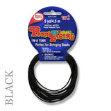 Pony Bead Lacing 5 yd, Plastic, 3 Color Options (Black, Frost, Glow), Keychains, Friendship Bracelets, Rexlace Crafts