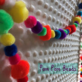 Pom Pom Beads, Fluffy Craft Balls, 2 Sizes (1/2" and 1"), Solid and Mixed Colors, Jewelry Making, Kids Crafts, Home Decor