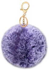 Faux Fur Pom-Poms with Zipper Pull, 6 Color Options, Keychains, Bag Charms, Hair Accessories