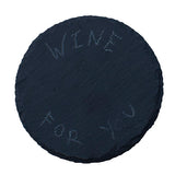 Round Slate Coasters, Set of 4, Genuine Natural Stone, Table Decor, Chalkboard Writing, Gift Sets