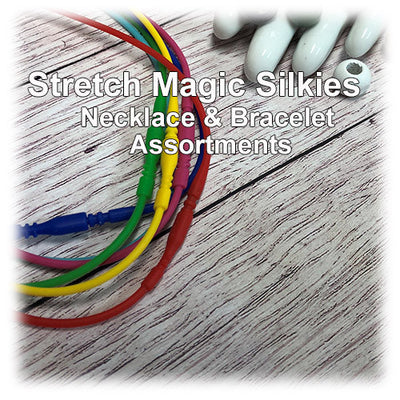 Silkies Stretch Necklace and Bracelet Assortment, Elastic Cord, 5 Style Options, Kids Jewelry, Hair Accessories, Layering