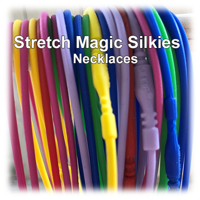 Silkies Stretch Cord Necklaces, 16.5 to 32 in, 20 Color Options, Friendship Jewelry, Hair Ties, Kids Accessories