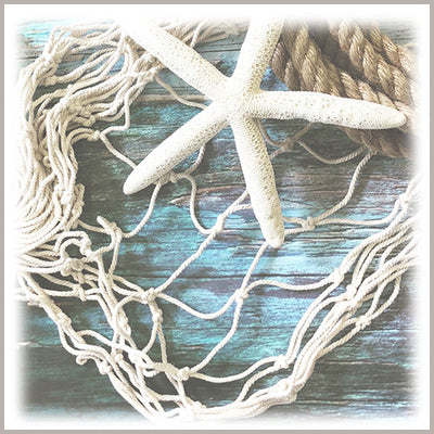 Cotton Fishing Net 6x6 ft, Natural Fiber, Coastal Wall Decor, Nautical Theming, Macrame Display, Home Staging