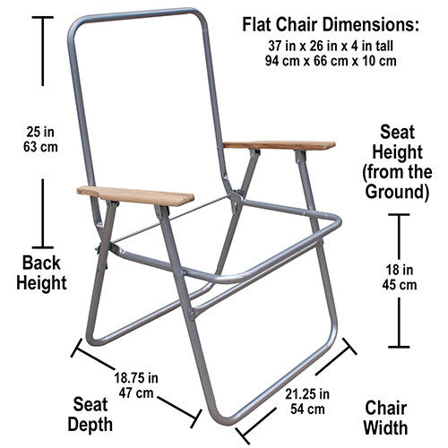 Two Steel High-Back Lawn Chair Frame with Wood Arms