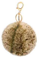 Faux Fur Pom-Poms with Zipper Pull, 6 Color Options, Keychains, Bag Charms, Hair Accessories