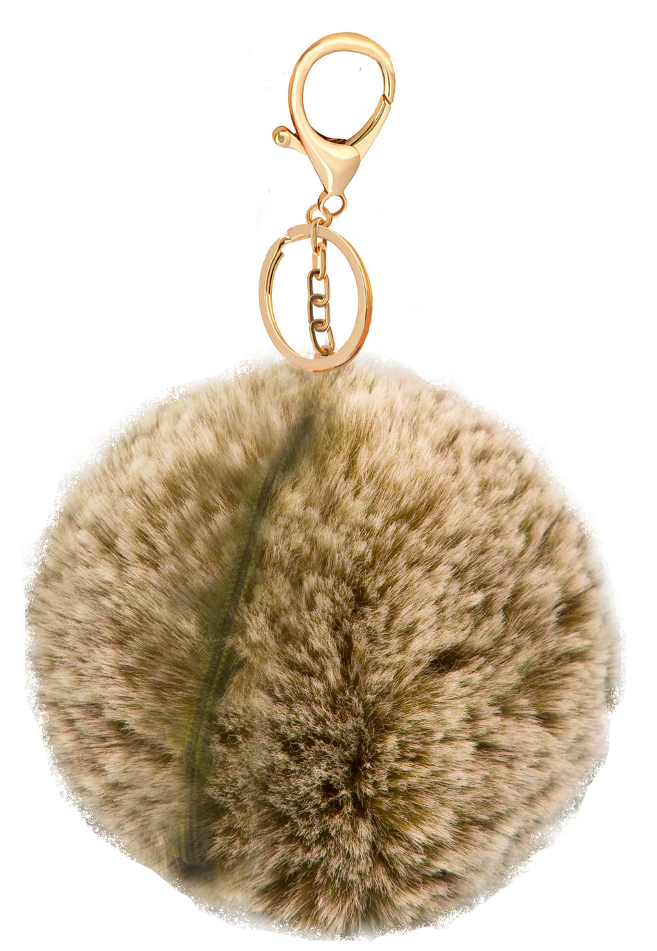 Zipper Faux Fur Poms