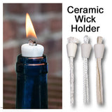 Ceramic Wick Holders with Pre-Installed Wicks, Packs of 25–100, Wine Bottle Oil Lamps, DIY Candle Making, Lamp Conversions