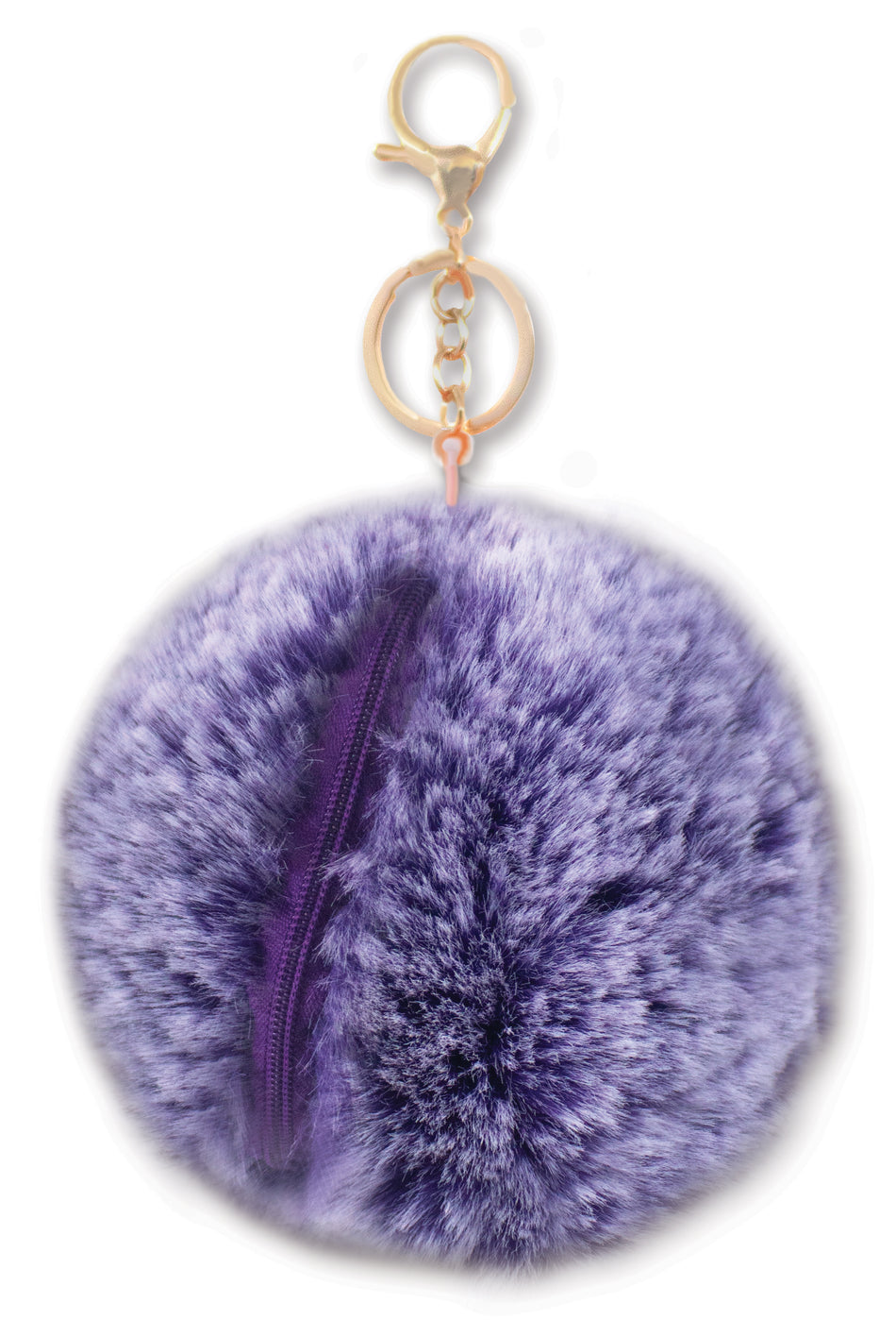 Zipper Faux Fur Poms