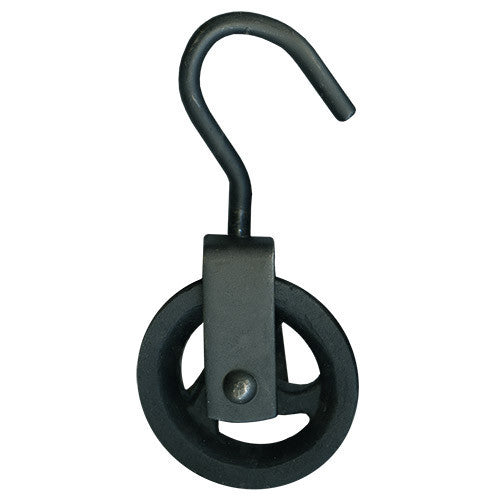 Large Decorative Black Iron Pulley OS