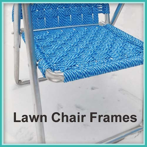Two Steel High-Back Lawn Chair Frame with Wood Arms
