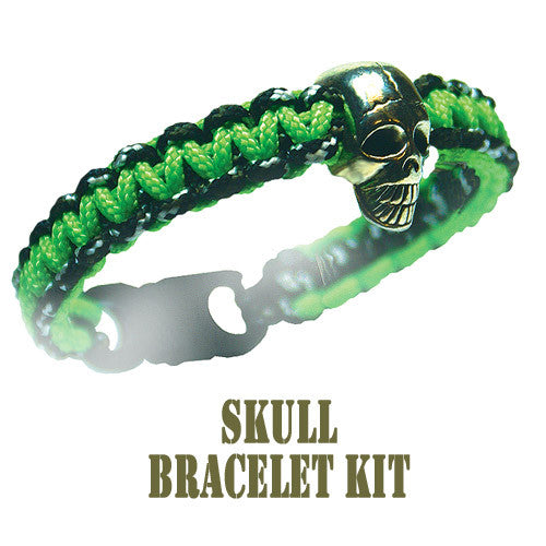 95 Parachute Cord Green/Camo Skull Buckle Bracelet Kit